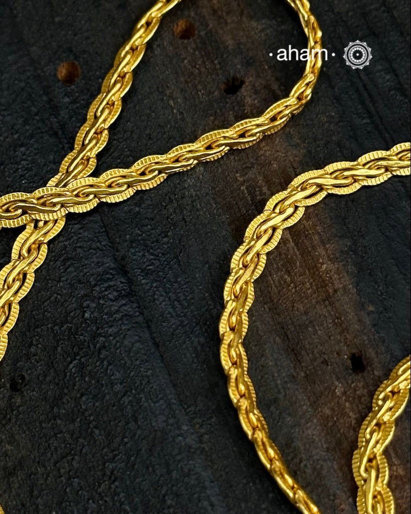 Gold Polish Silver Chain 18 Inches mm – aham jewellery