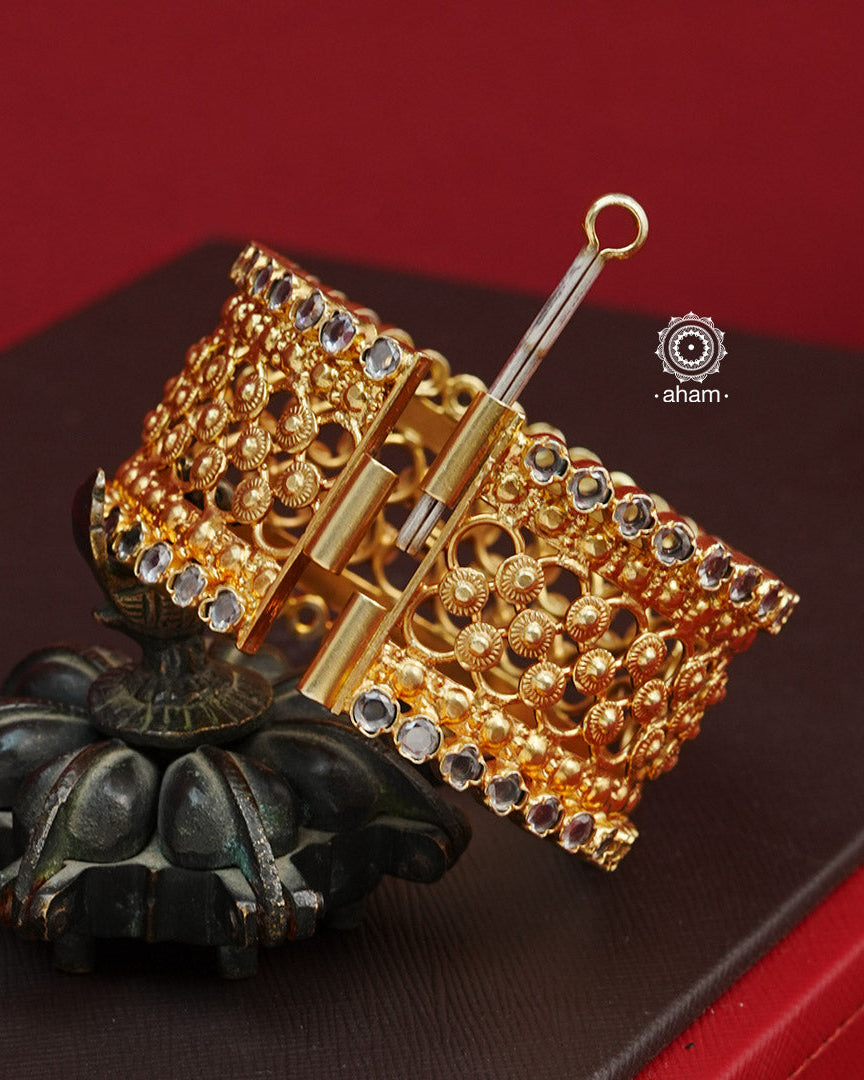 Gold Polish Silver Kada (Size: Openable) – aham jewellery