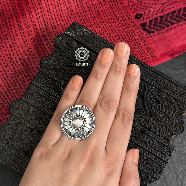 This classic Silver Ring is crafted from 92.5 sterling silver. Adjustable to fit any finger size, it's the perfect accessory to add a touch of elegance to any look.