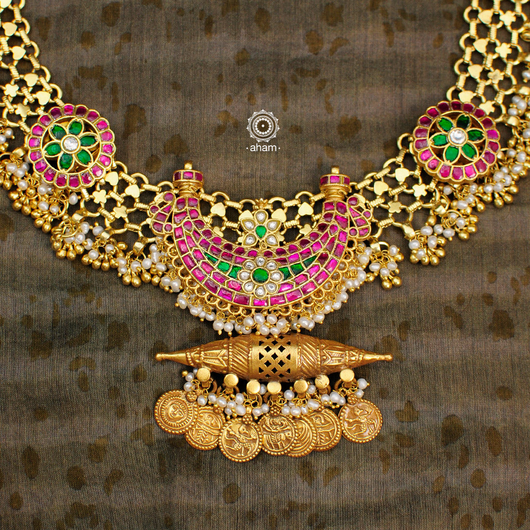 Gold Polish Anklet Converted Into Silver Neckpiece - aham