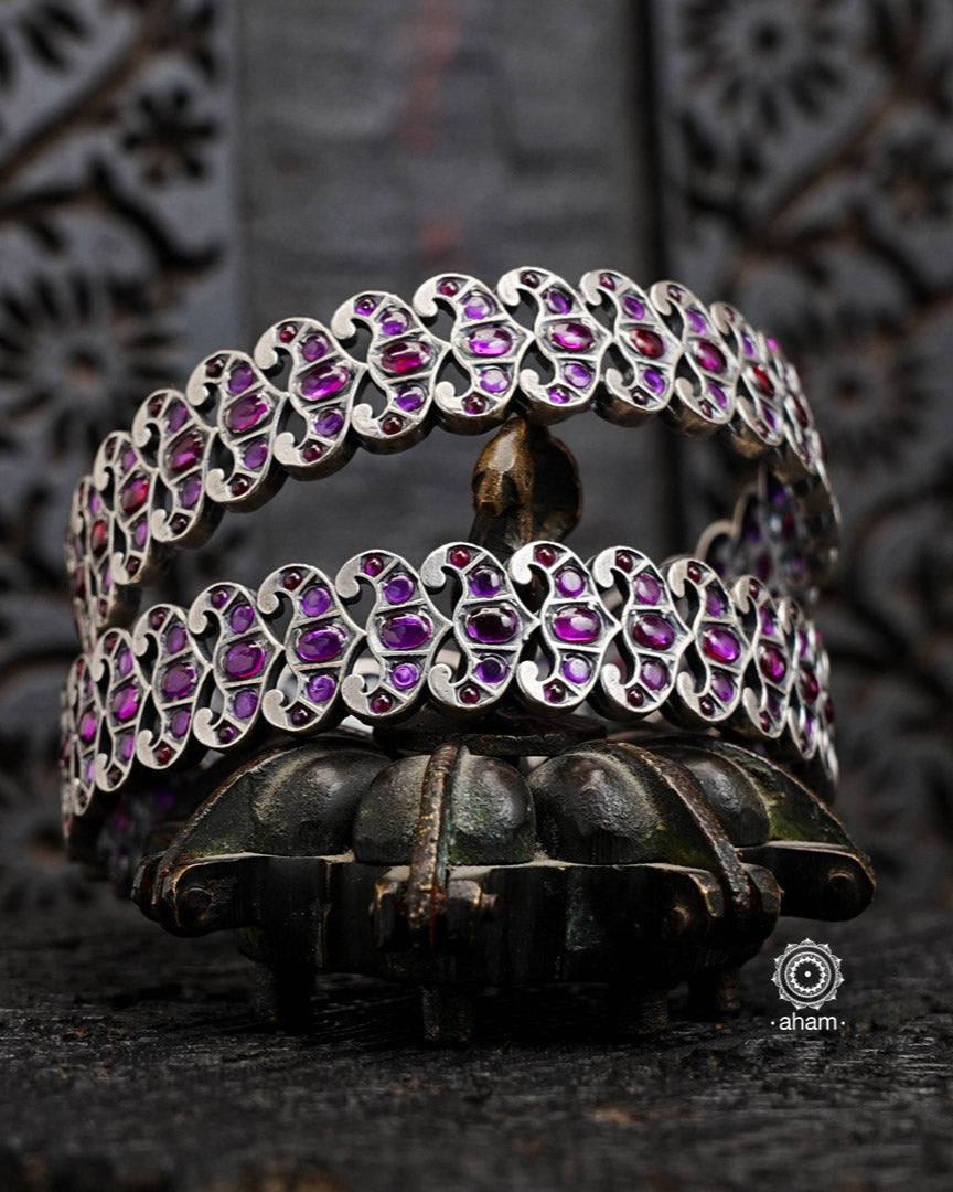 Kemp Stone Silver Bangle (Size: