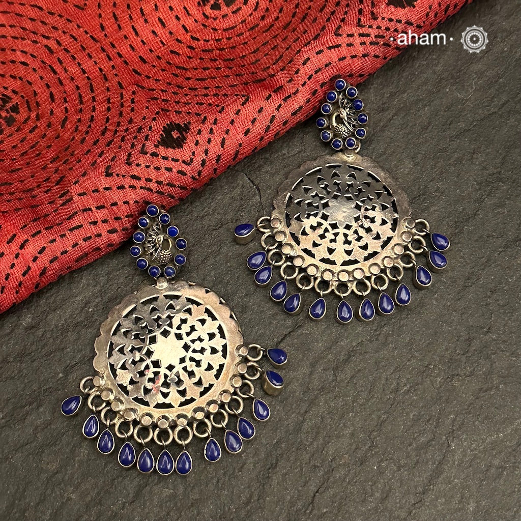 Silver Mewad earring.  An ode to the glorious heritage of Rajasthan