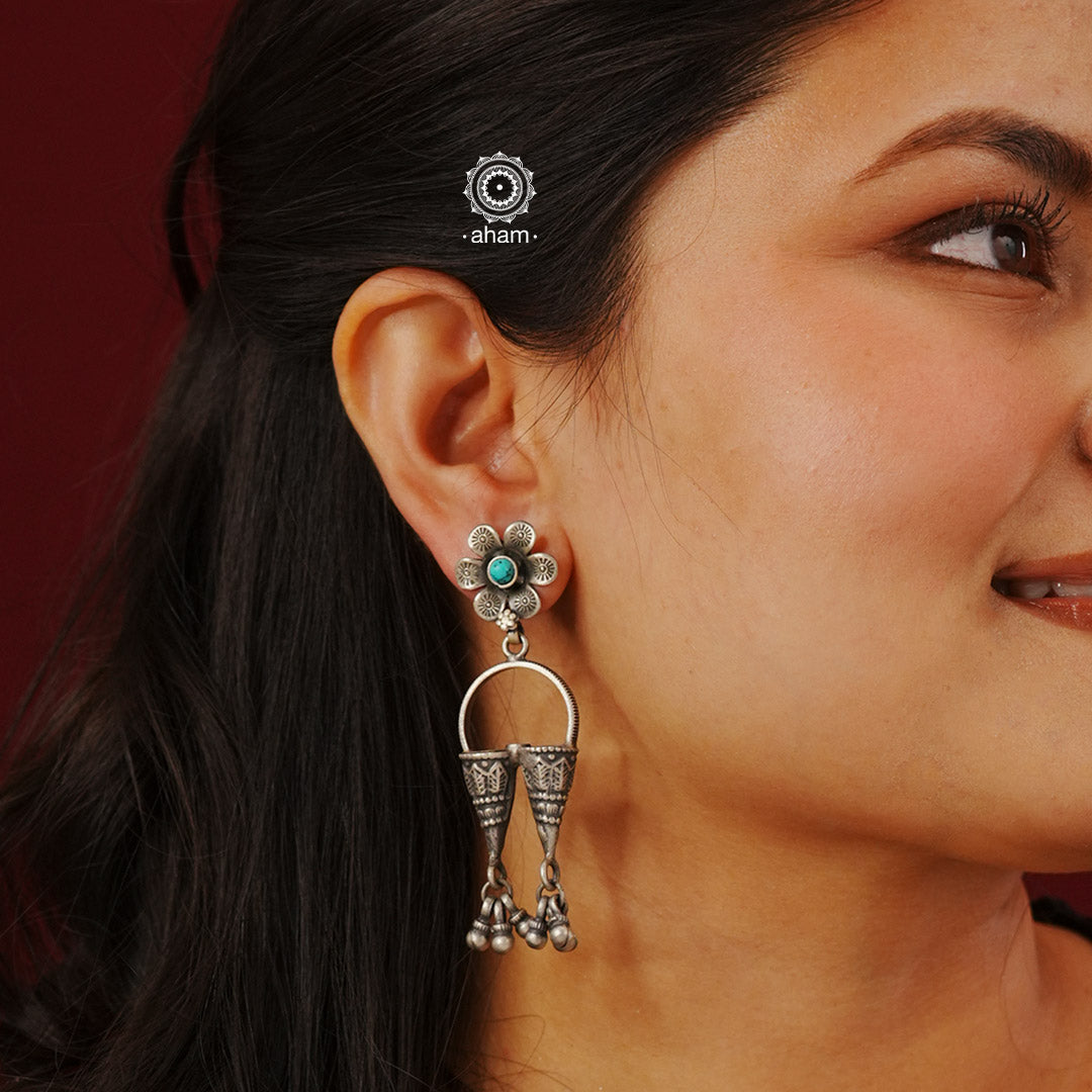 Mewad silver earrings. An ode to the glorious Rajasthan.  Light weight great as everyday and ethnic wear.  