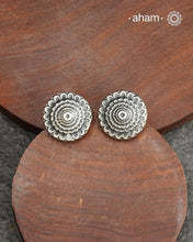 Mewad stud earrings handcrafted in 92.5 sterling silver. An ode to the glorious state of Rajasthan. Light weight great as everyday and ethnic wear.