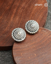 Mewad stud earrings handcrafted in 92.5 sterling silver. An ode to the glorious state of Rajasthan. Light weight great as everyday and ethnic wear.