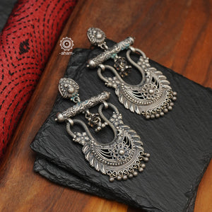 Mewad 92.5 sterling silver earrings. Light weight great as everyday and ethnic wear. 
