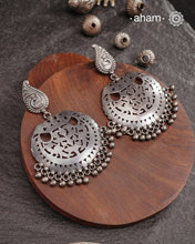 Statement Mewad Cutwork Silver Earrings