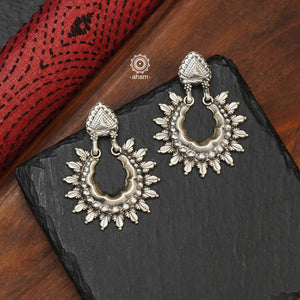 Mewad Chandbali Silver Earrings