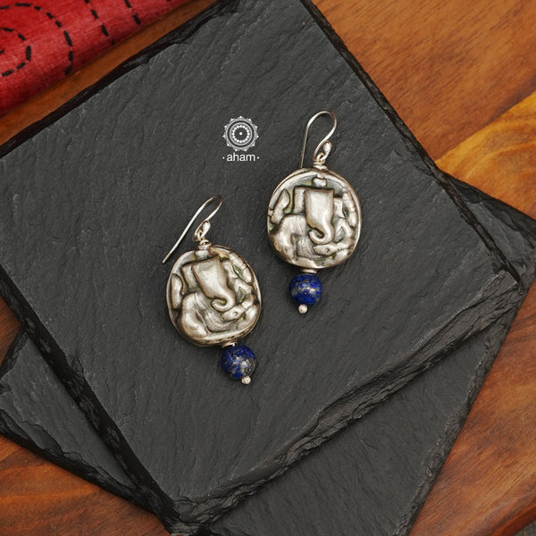 The cutest Ganapati earrings crafted in silver. Light weight, great as everyday and ethnic wear.