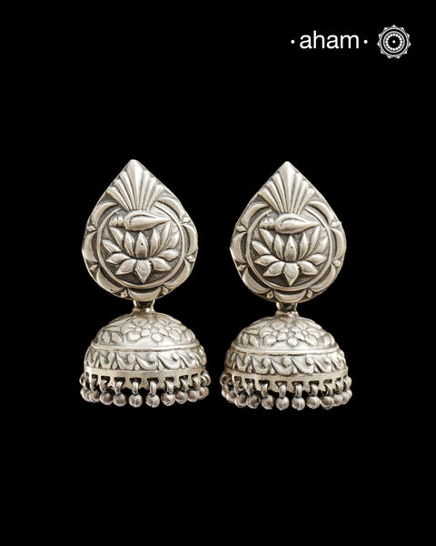 Mewad Jhumkie&nbsp; handcrafted in 92.5 sterling silver. An ode to the glorious state of Rajasthan. Light weight great as everyday and ethnic wear.