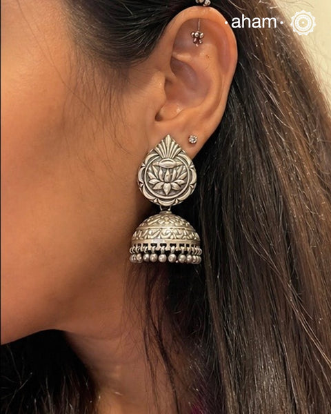 Mewad Jhumkie&nbsp; handcrafted in 92.5 sterling silver. An ode to the glorious state of Rajasthan. Light weight great as everyday and ethnic wear.