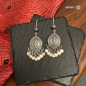 Mewad Earrings handcrafted in 92.5 sterling silver. An ode to the glorious state of Rajasthan. Light weight, great as everyday and ethnic wear.