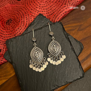 Mewad Earrings handcrafted in 92.5 sterling silver. An ode to the glorious state of Rajasthan. Light weight, great as everyday and ethnic wear.