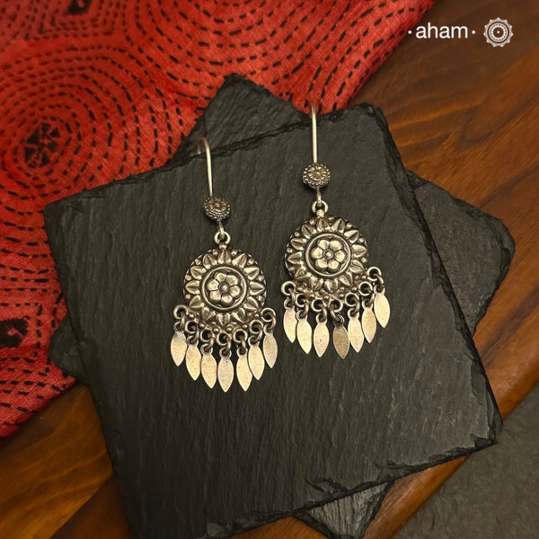 Mewad Earrings handcrafted in 92.5 sterling silver. An ode to the glorious state of Rajasthan. Light weight great as everyday and ethnic wear. 