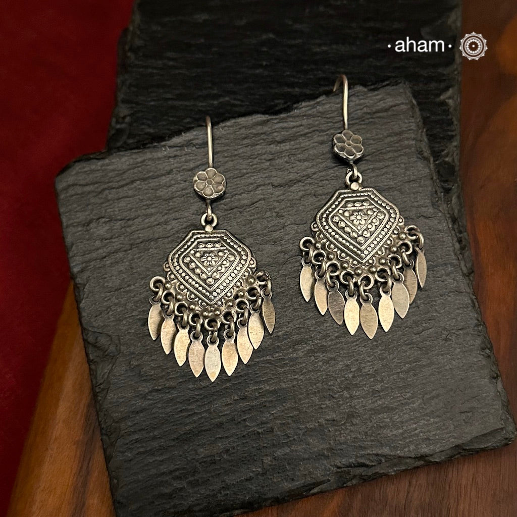 Mewad earrings handcrafted in 92.5 sterling silver. An ode to the glorious state of Rajasthan. Light weight great as everyday and ethnic wear.