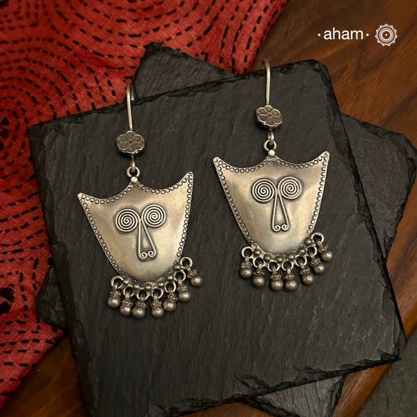 Mewad Earrings handcrafted in 92.5 sterling silver. An ode to the glorious state of Rajasthan. Light weight great as everyday and ethnic wear.