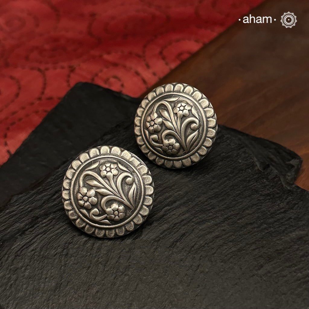 Mewad Studs handcrafted in 92.5 sterling silver. An ode to the glorious state of Rajasthan. Light weight great as everyday and ethnic wear. 