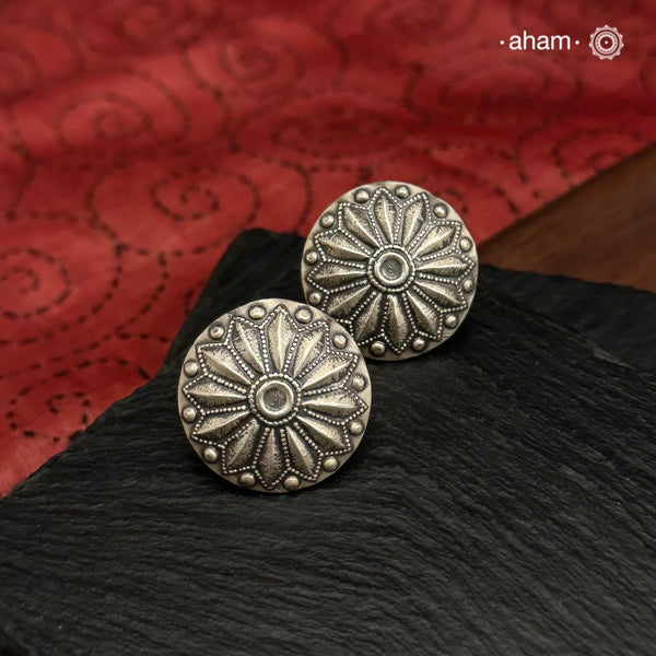 Mewad Studs handcrafted in 92.5 sterling silver. An ode to the glorious state of Rajasthan. Light weight great as everyday and ethnic wear. 