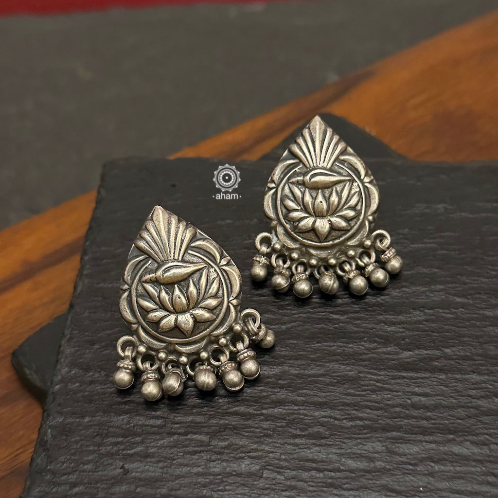 Mewad earrings handcrafted in 92.5 sterling silver. An ode to the glorious state of Rajasthan. Light weight great as everyday and ethnic wear. 