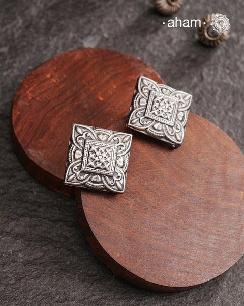Mewad Studs handcrafted in 92.5 sterling silver. An ode to the glorious state of Rajasthan. Light weight great as everyday and ethnic wear.