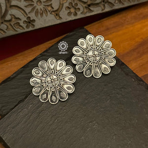 Mewad Studs handcrafted in 92.5 sterling silver. An ode to the glorious state of Rajasthan. Light weight great as everyday and ethnic wear. 