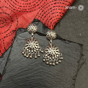 Mewad cutwork earrings handcrafted in silver. An ode to the glorious state of&nbsp; Rajasthan. Light weight, great as everyday and ethnic wear.