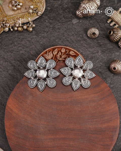 Mewad Studs handcrafted in 92.5 sterling silver. An ode to the glorious state of Rajasthan. Light weight, great as everyday and ethnic wear.