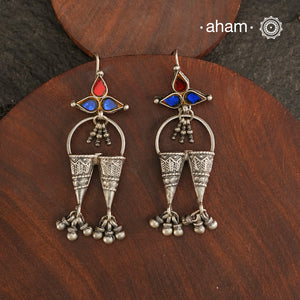 Mewad silver earrings. An ode to the glorious state of Rajasthan. Light weight, great as everyday and ethnic wear.
