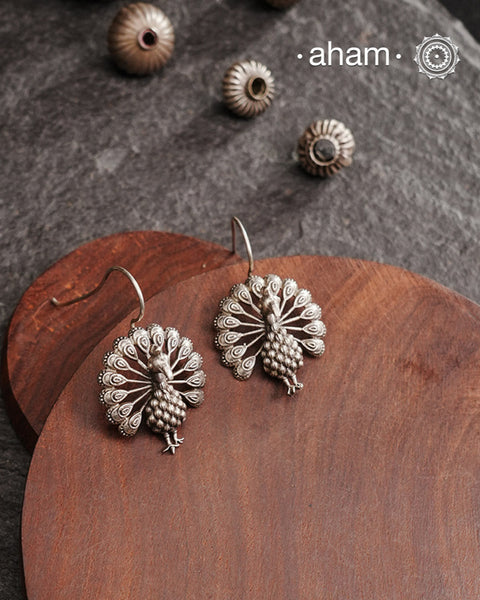 Mewad Peacock Silver Earrings