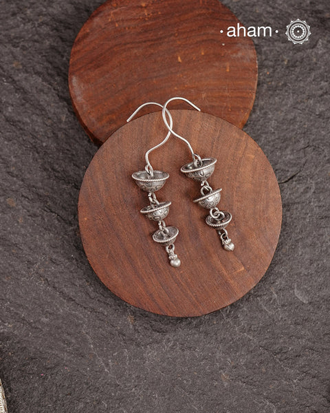 Mewad Layered Chandelier Silver Earrings