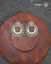 Mewad Flower Chandbali Silver Earrings