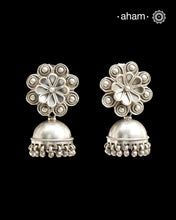 Mewad silver jhumkie handcrafted in 92.5 sterling silver. An ode to the glorious state of Rajasthan. Pairs well with your ethnic wear.