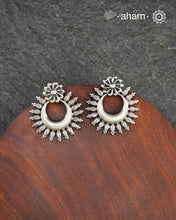 Mewad Flower Chandbali Silver Earrings
