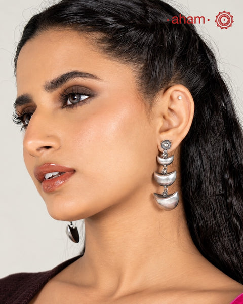Beautiful light weight silver earrings crafted in 92.5 silver.