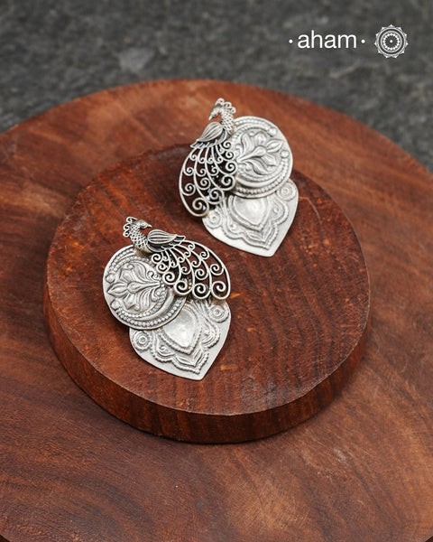 Mewad earrings handcrafted in 92.5 sterling silver. An ode to the glorious state of Rajasthan. Light weight, great as everyday and ethnic wear.