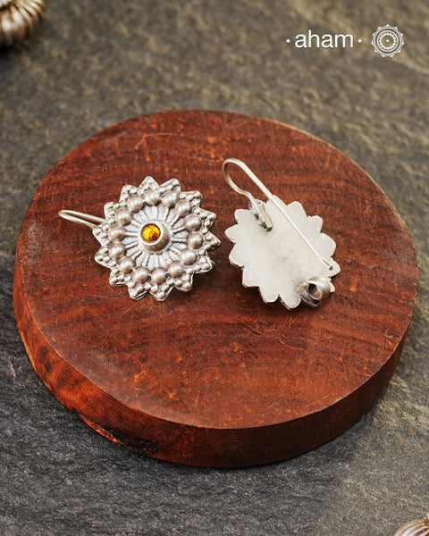 Mewad earrings handcrafted in silver. An ode to the glorious state of Rajasthan. Light weight, great as everyday and ethnic wear.