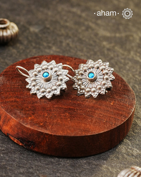 Mewad earrings handcrafted in silver. An ode to the glorious state of Rajasthan. Light weight, great as everyday and ethnic wear.