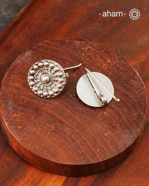 Mewad earrings handcrafted in silver. An ode to the glorious state of Rajasthan. Light weight, great as everyday and ethnic wear.