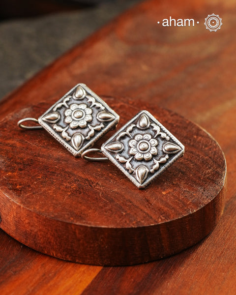 Mewad earrings handcrafted in silver. An ode to the glorious state of Rajasthan. Light weight, great as everyday and ethnic wear.