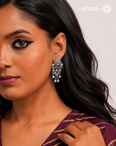 Mewad Studs handcrafted in 92.5 sterling silver. An ode to the glorious state of Rajasthan. Light weight, great as everyday and ethnic wear.