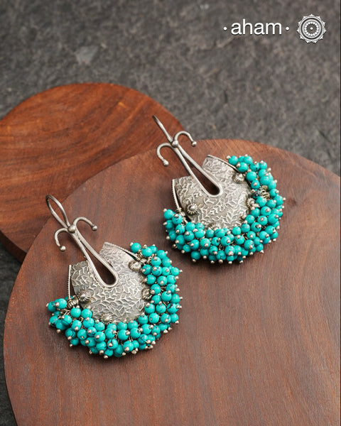Summer Love earrings with turquoise stone highlights handcrafted in 92.5 silver.