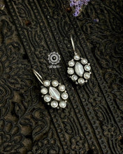 Everyday wear handcrafted 92.5 silver flower earrings with pearls.