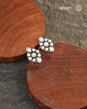 Everyday wear handcrafted 92.5 silver earrings with pearls.