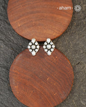 Everyday wear handcrafted 92.5 silver earrings with pearls.