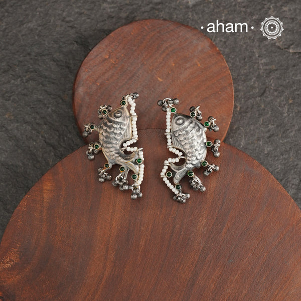 Summer Love Fish Silver Earrings