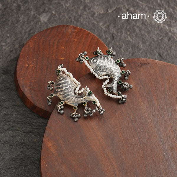 Summer Love Fish Silver Earrings