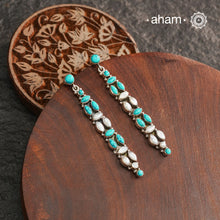Summer Love Turquoise & Pearl Silver Earrings