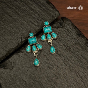 92.5 Sterling Silver Earring with Turquoise Stones.
Light weight and easy to wear all day long. These make great gifts as well.