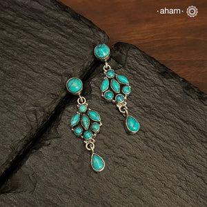 92.5 Sterling Silver Earring with Turquoise Stones.
Light weight and easy to wear. These make as great gifts as well.