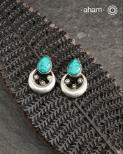 92.5 Sterling Silver Earring with turquoise stone drop.Light weight and easy to wear all day long.